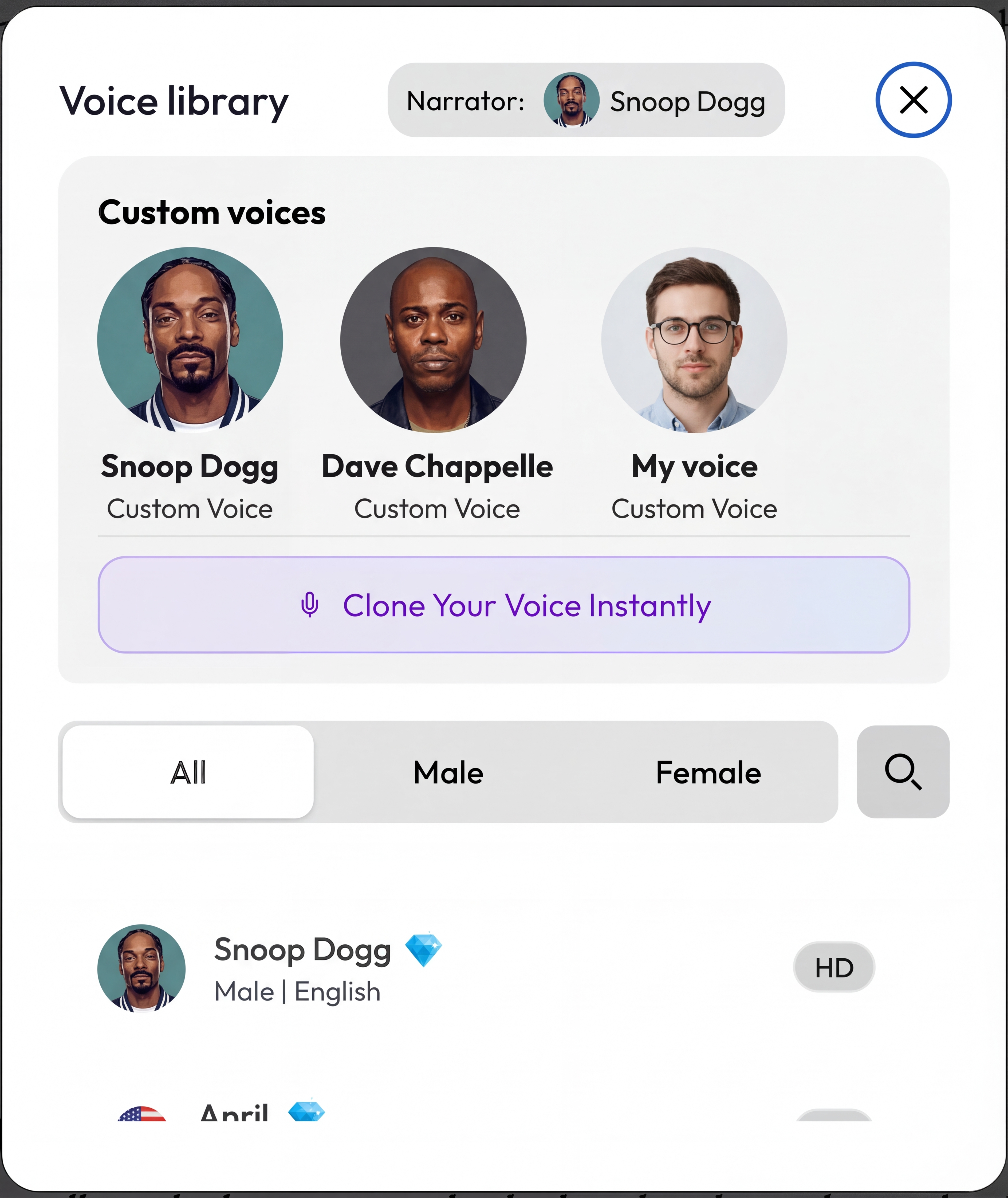 Voice Cloning Feature